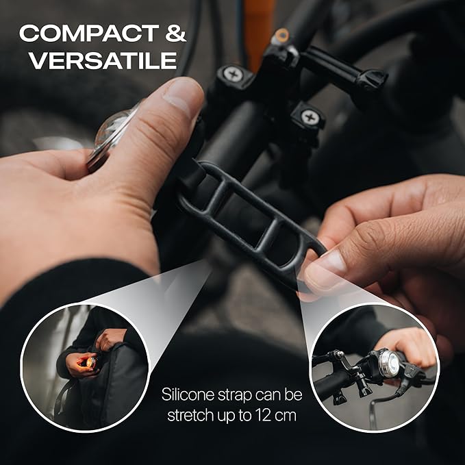 OPTIKS 210 Front & Rear LED Bike Light USB Rechargeable Compact Super Bright Optical Lens Bicycle Scooter Lights for Night Riding