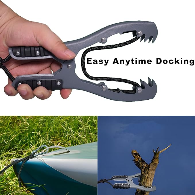 Kayak Brush Gripper - The Anchor Clamp for Easy Anytime Docking - Secure Your Kayak, Canoe, or Boat with Confidence
