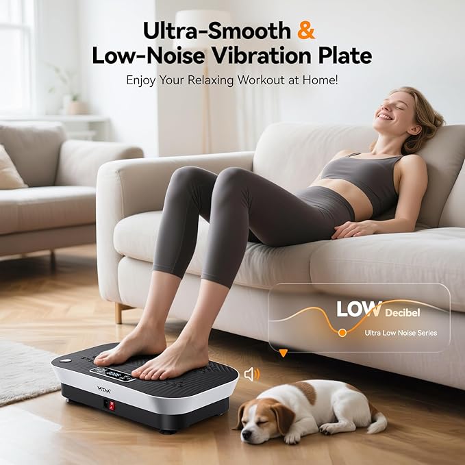 Vibration Plate Exercise Machine - 180 Speed Levels, 350 lbs Weight Capacity, Remote Control, Portable Whole Body Workout Platform for Weight Loss, Lymphatic Drainage, Home Gym Fitness Equipment