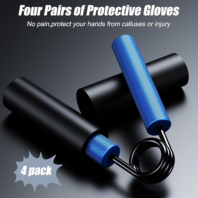 Grip Strength Trainer 6 Pack,50LB-300LB Metal Hand Grip Strengthener,Non-Slip Heavy-Duty Forearm Exerciser,Hand Gripper for Muscle Building and Hand Rehabilitation Exercising