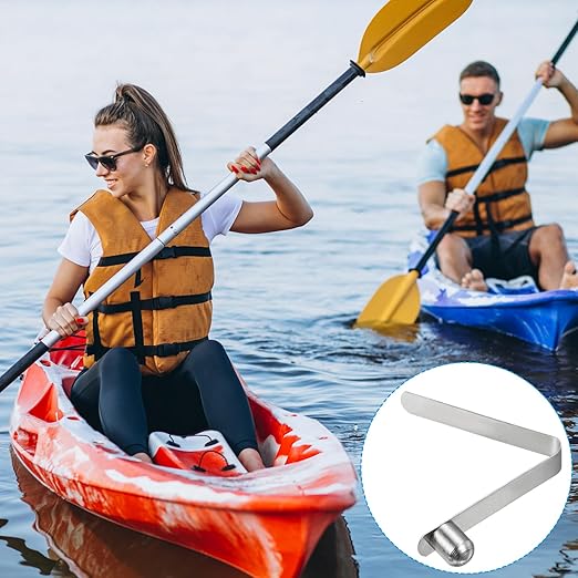 PATIKIL 8x6.5mm Kayak Paddle Snaps, 10 Pack Tent Pole Clips Steel V Shaped Single Pin Push Button Spring Clips Lock Tube Pole Clips for Camping Awning