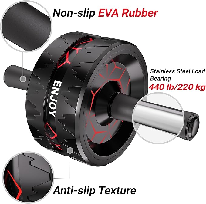 Readaeer Ab Roller Wheel, Ab Exercise Wheels Kit with Ab Roller, Resistance Bands, Knee Mat, Jump Rope, Push-Up Bar