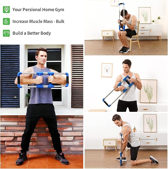 GoFitness Push Down Machine - Chest Exerciser at Home Workout Equipment, Arm Trainer - Portable Spring Resistance Exercise Gym Kit for Home, Travel or Outdoors