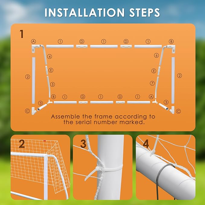 SHANTRA Soccer Goal, 12x6/10x6.5/8x5/6x4FT Soccer Goals for Backyard, Full Size Soccer Nets for Kids & Adults, Portable Soccer Goal with 2 Soccer Nets & 1 Carry Bag, Porterias De Futbol Soccer