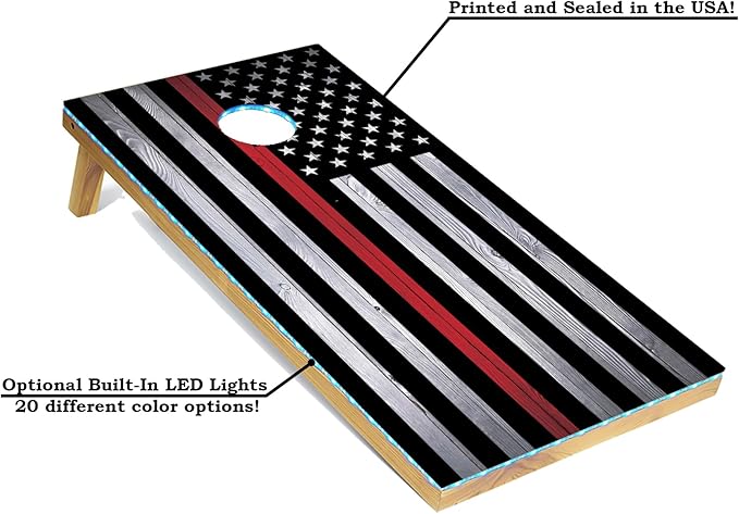 Tailgating Pros Cornhole Board Set w/Bean Bags and Carrying Case - 4'x2' Corn Hole Toss - Tournament and Lightweight Options - Optional LED Lights