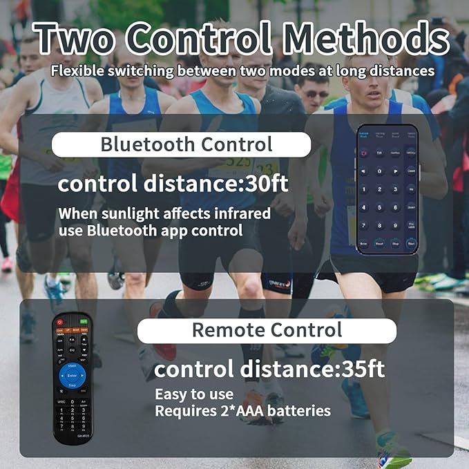 Portable 5'' High 6 Digits LED Race Clock with Tripod for Running Events, Countdown/up Digital Race Timer, 12/24-Hour Clock,LED Stopwatch by Remote Control