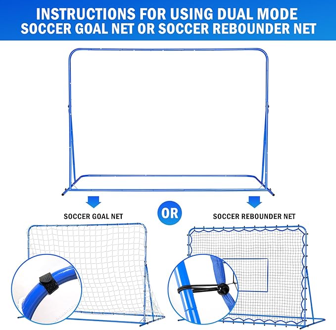 Dual-Mode Soccer Goal Net & Soccer Rebounder Net,Premium Durability for Intense Shooting Training,Quick-Switch Angle Soccer Training for Control,Passing Practice,Soccer Gifts for Kids Teen Adult