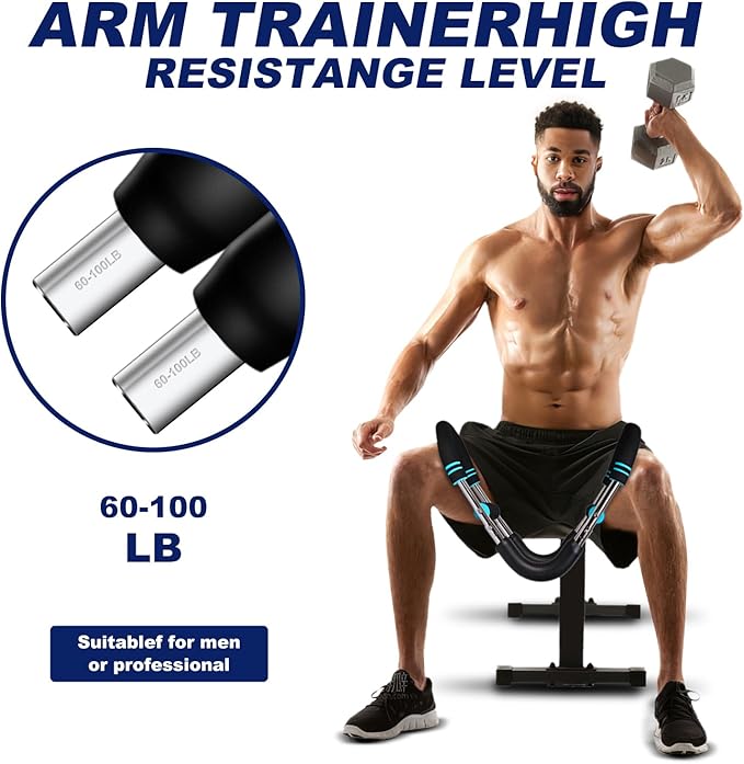 Pro-Grade Twister Arm Trainer- 30-100lb Adjustable Chest Workout Equipment for Men&Women,Beginners or Professional, Adjustable Portable Arm Chest Exerciser with Anti-Slip Grips for Home Gym