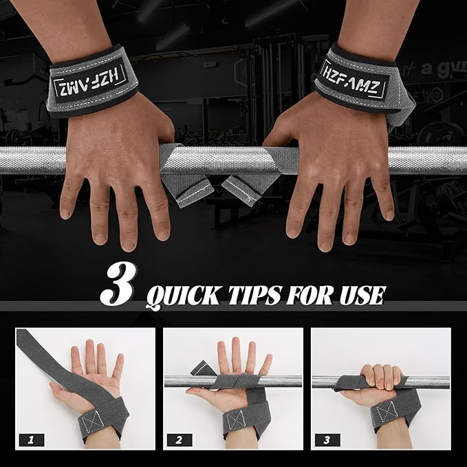 Lifting Straps, Lifting Wrist Straps for Weightlifting, Weightlifting Straps with Padded Neoprene, Gym Straps for Strength Training, Bodybuilding, Weight Lifting Straps for Men and Women