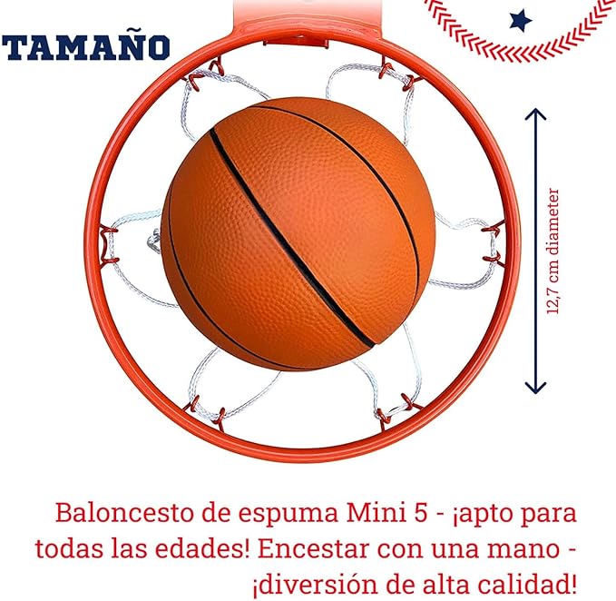 5” Foam Mini Basketball for Pro Mini Basketball Hoop, 2 Pack | Safe & Quiet Small Basketball for Over The Door Mini Hoop Basketball Sets