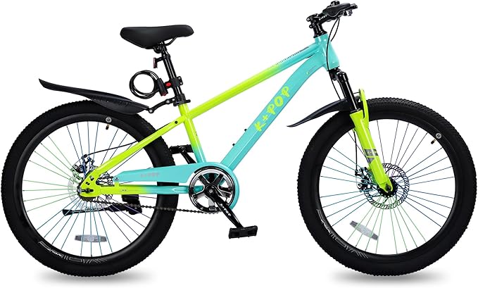 20'' Kids Mountain Bike for 7-10 Years Old Boys Girls, Kids Retro Cruiser Bike Hybrid Kids Bike Carbon Steel/Lightweight Aluminum Frame, Kids' Bicycles for Boys Girls Beginner Level Riders