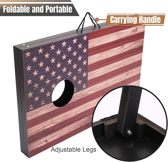 Cornhole Set 4x2 and 3X2 Regulation Size Corn Holes Sets with Carrying Bags & 8 Bean Bags Cornhole Boards Bean Toss Games for Adults Family Outdoor Beach Lawn Outside Backyard Games