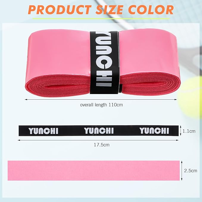 Jerify 24 Pieces Tennis Racket Grip Tape, Precut Badminton Racket Overgrips Tape with Velvety Comfort for Anti Slip and Absorbent Grip