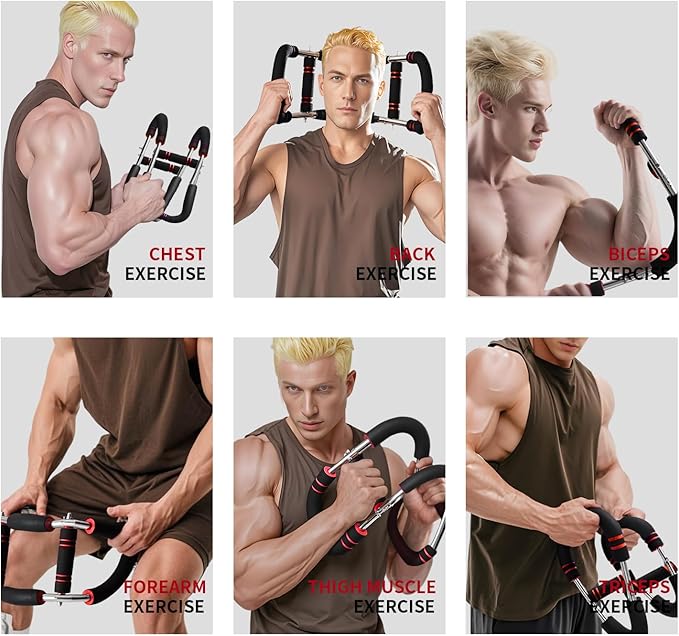 Chest Exerciser for Men & Women,Adjustable Twister Arm Trainer- Portable Power Twister Bar with 3 Resistance Levels ，Detachable Design Fitness Anywhere for Arm & Chest Workout.