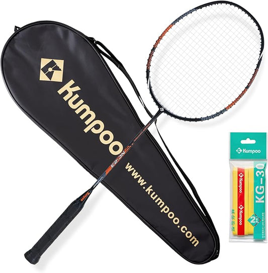 Badminton Racket Carbon Fiber, Badminton Racquet Set with Cover, Badminton Professional Racket Durable for Beginners Outdoor Games Gym