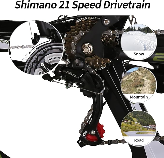 EUROBIKE 29” /27.5" Mountain Bike，29" Men Mountain Bike, Lightweight Aluminum Frame,Front Suspension Daul Disc Brakes 21 Speed Bicycles for Mens Bikes Mountain Bike for Adults