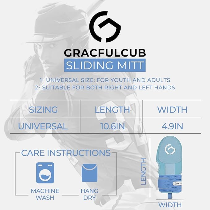 Gracfulcub Baseball Sliding Mitt, Baseball Glove Softball Guard, Ergonomic Design Protecting Fingers for Basic Base Running
