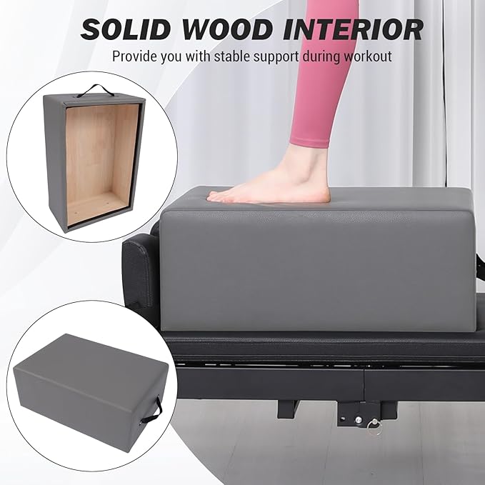 Garvee Pilates Sitting Box for Pilates Reformer,Pilates Reformer Box Pilates Equipment for Home Gym Studio Use, Pilates Reformer Accessory