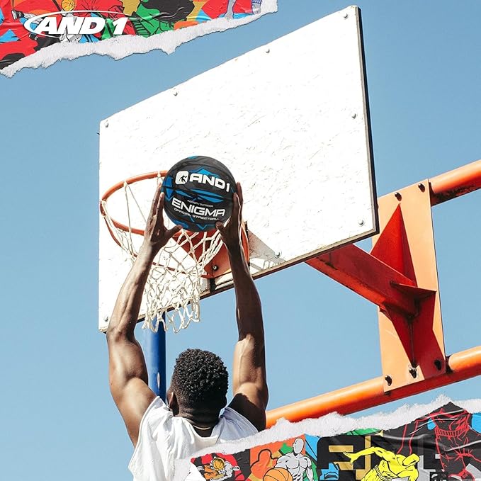 AND1 Enigma Basketball - Streetball for Indoor and Outdoor Use, Deep Channel Construction and Durability