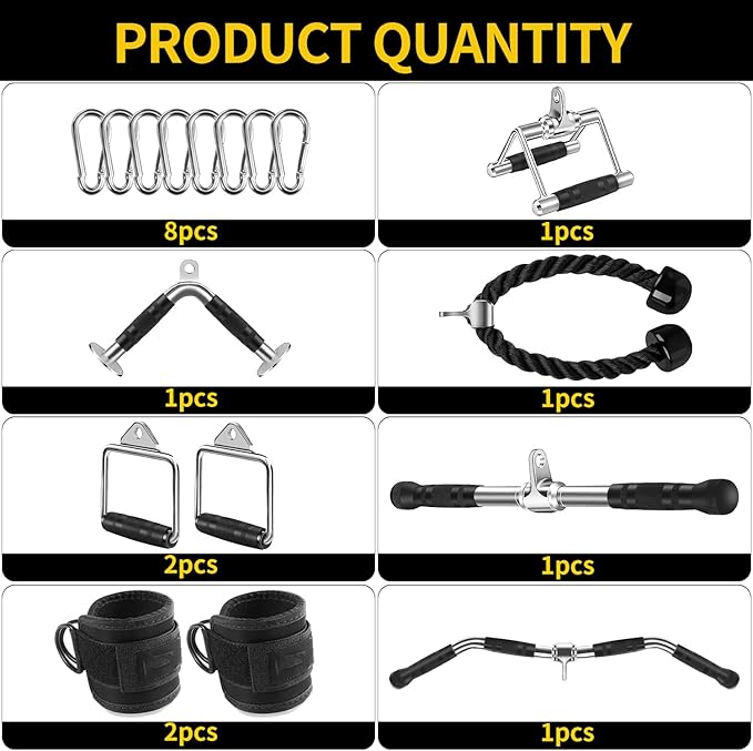 Cable Machine Attachment, LAT Pulldown Attachments, Home Gym Accessories, Triceps Pull Down Attachment