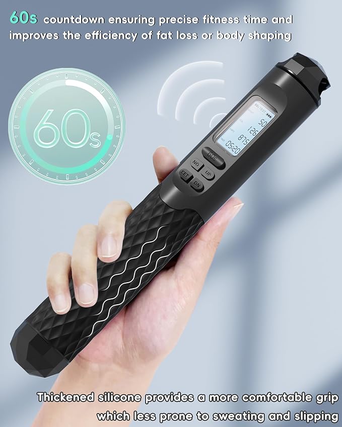 nonogo Cordless Jump Rope with Counter for Fitness - Adjustable Smart Skipping Rope For Men Women Kids Outdoor Speed Boxing Crossfit Workout Exercise Cardio