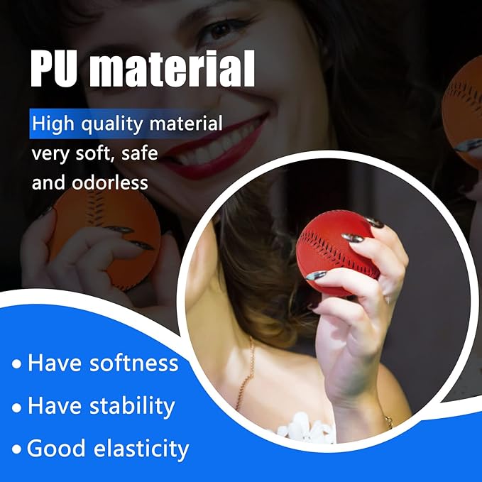 GKK Foam Baseballs 12 Pack Soft Baseballs for Youth Teenager Players Sports Foam Baseballs Training Balls for Hitting and Indoor or Outdoor Play