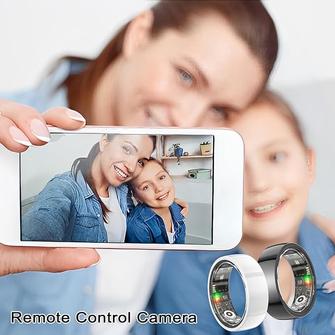 2025 New Smart Ring for Women Men, Ceramic Smart Health Ring - IP68 Waterproof Fitness Ring with Sleep Tracker, Step Tracker, Heart Rate/Blood Oxygen/Distance Monitoring, Charging Case