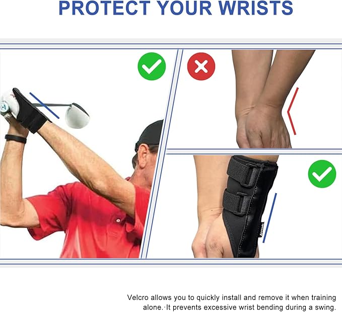 Golf Training Kit with Arm Band & Wrist Strap, Golf Swing Training Aid to Correct Wrist Angle and Develop Muscle Memory for Beginner Golfers