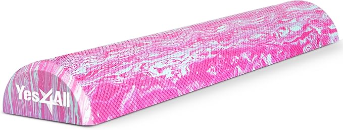 Yes4All EVA Firm Foam Roller for Stretching, Half Yoga Back Roller for Muscle Massage for Pilates, Yoga, Balance & Core Exercises - 12/36 inches