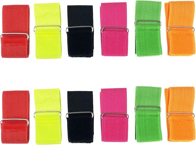 12 Pack 3 Legged Race Bands Colorful Firm Elastic Tie Rope for Outdoor Fun (12)