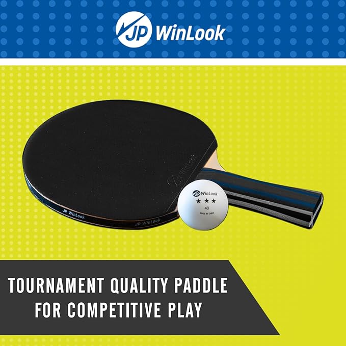 JP WinLook Ping Pong Paddles Sets - Portable Table Tennis Paddle Set with Ping Pong Paddles Professional Case & Ping Pong Balls - Premium Table Tennis Racket Player Set for Indoor & Outdoor Games