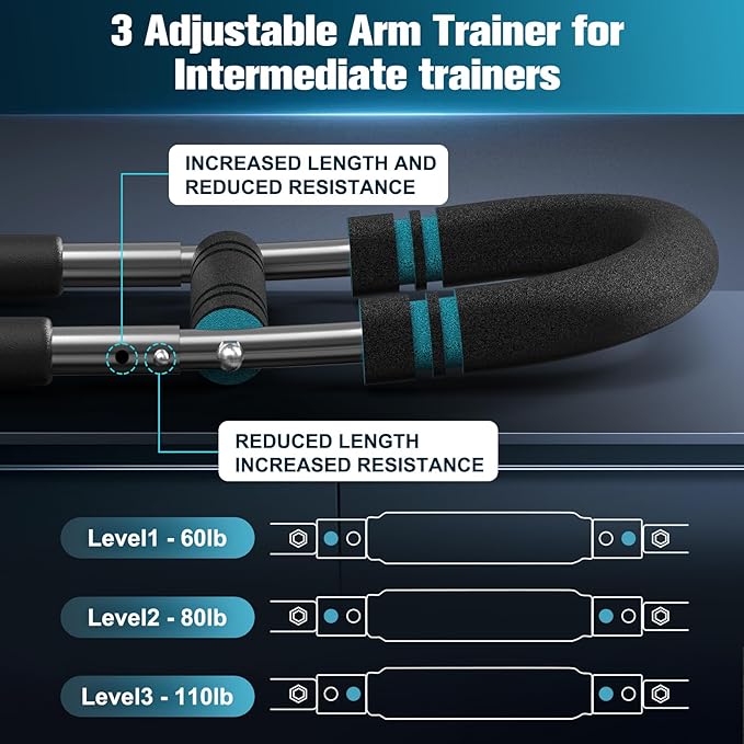 Relife Twister Arm Trainer,40-130lbs Arm Trainer for Forearms & Chest Muscle Training Workout,Adjustable Spring Resistance Chest Exercise, Portable Home Gym Strength Equipment for Men & Women