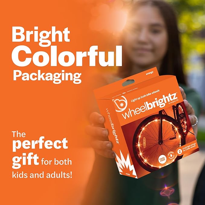 Brightz WheelBrightz LED Bike Wheel Lights - 2025 Edition with Superior Straps & LED-Weatherproof Shield! 14 Colors - Unmatched Durability, Visibility & 48+ Hours of Dazzling Illumination