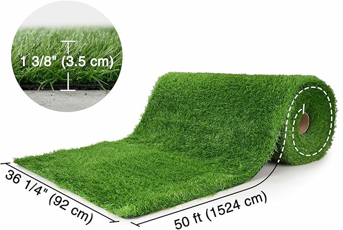 Yescom Sports Sled Strips Turf Gym Turf Flooring for Weight Sled Push Gym Equipment Outdoor Indoor Use 50'x3'x4PCS(600 Sq.Ft) 1.38" H