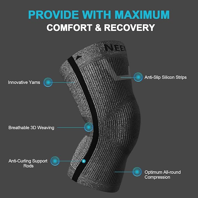 NEENCA Knee Compression Sleeve – Knee Brace for Women Men, Knee Pain Joint Pain Relief, Swelling, Inflammation, Circulation