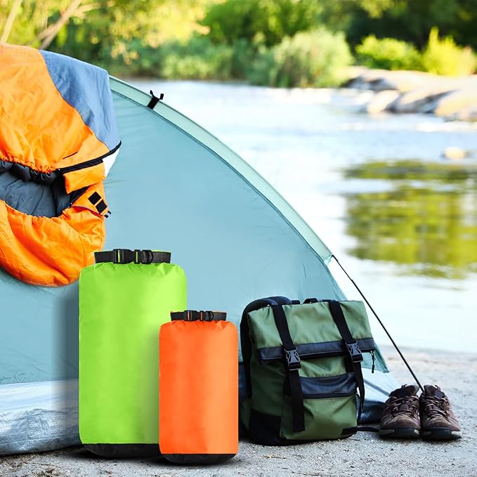 6 Pcs Waterproof Dry Bag Sack Lightweight Outdoor Dry Bags 35 L, 20 L, 15 L, 10 L, 5 L, 3 L Waterproof Boat Bag for Kayaking, Backpacking, Hiking, Camping Rafting(Fluorescent Color)