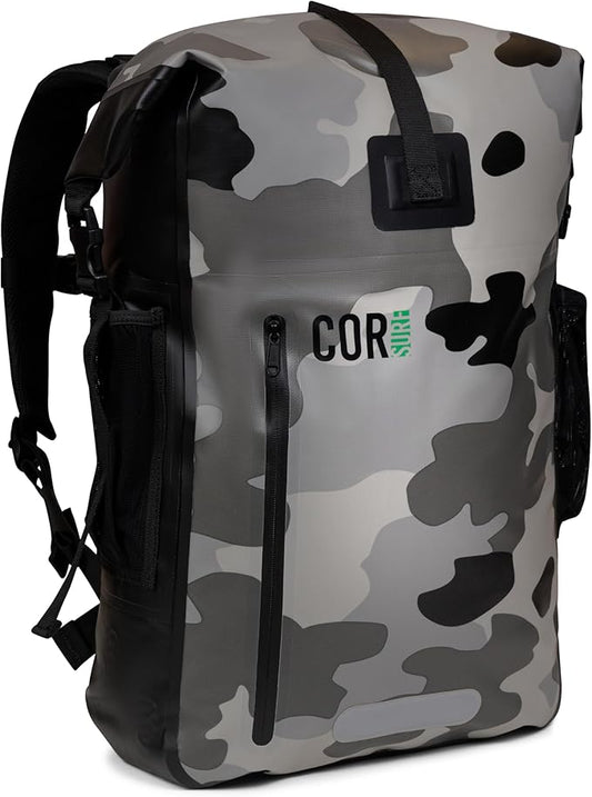 COR Surf Waterproof Dry Bag Backpack with Padded Laptop Sleeve 25L & 40L Heavy Duty, Roll-Top Pack (Camo, 25L)