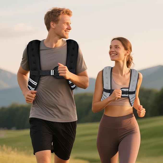 GEEBOBO Weighted Vest for Women Men, 8lb/12lb/16lb/20lb/25lb/30lb Weighted Vest Woman Adjustable Weights for Walking, Strength Training, Running, Muscle Building