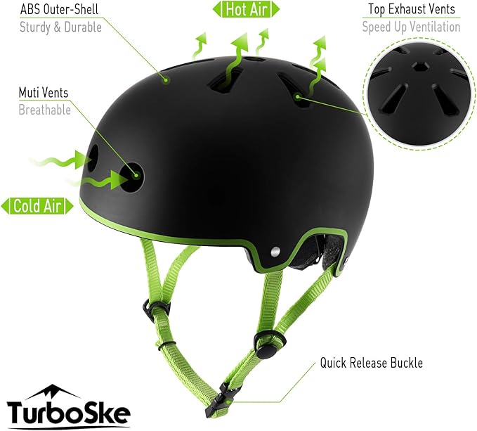 Skateboard Helmet, BMX Helmet, Multi-Sport Helmet, Bike Helmet for Kids, Youth, Men, Women