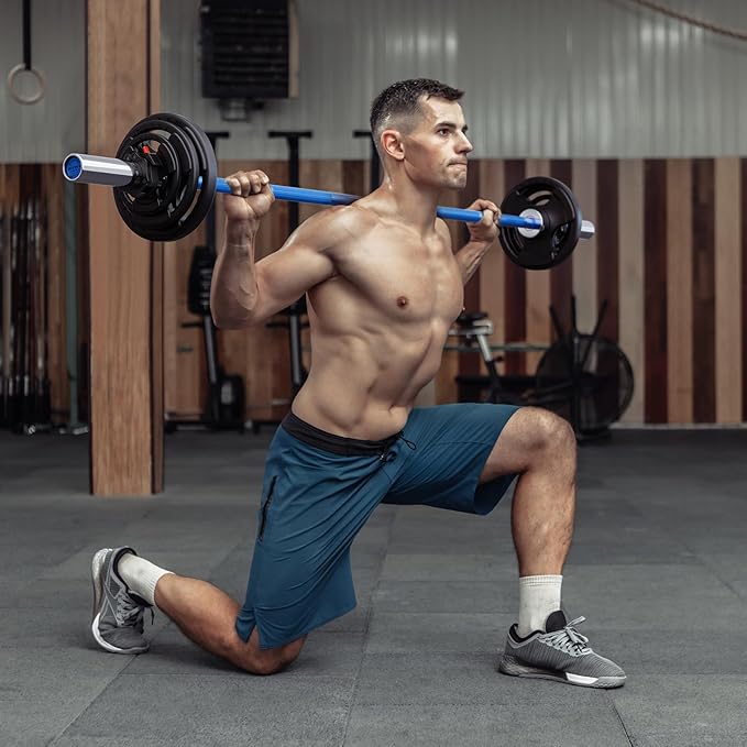 RitFit Barbell Weight Set - 4/6FT Olympic Barbell with Weight Plates (55-275LB Total) - Weightlifting Equipment for Squats, Curls, Deadlifts, Presses, Hip Thrusts