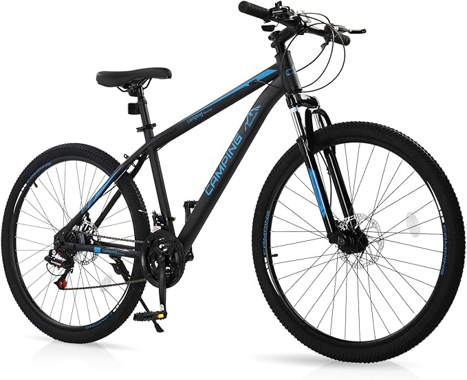 Ktaxon Mountain Bike 24/26/27.5 Inch Men & Women Mountain Bike with 21-Speed Adult Bikes, Double Disc Brake, Suspension Fork and High Carbon Steel Frame