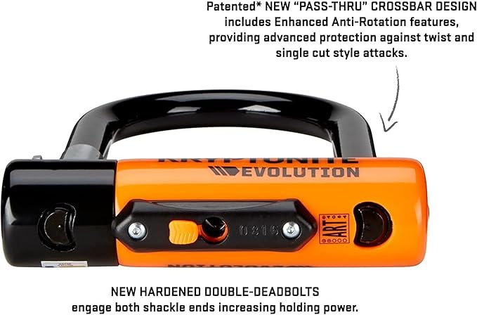 Kryptonite Evolution Mini-7 Bike U-Lock with Cable, Heavy Duty Anti-Theft Bicycle U Lock, 13mm Shackle and 10mm x4ft Length Security Cable with Mounting Bracket and Keys