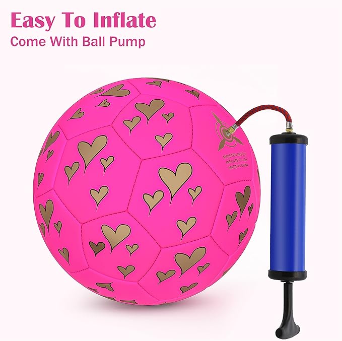 Soccer Ball Size 3, Size 4 - Kids Aged 3-5 6-8 8-12 Outdoors Sports Training Playing Ball Set with Pump Teens Girls Boys Back to School Gift
