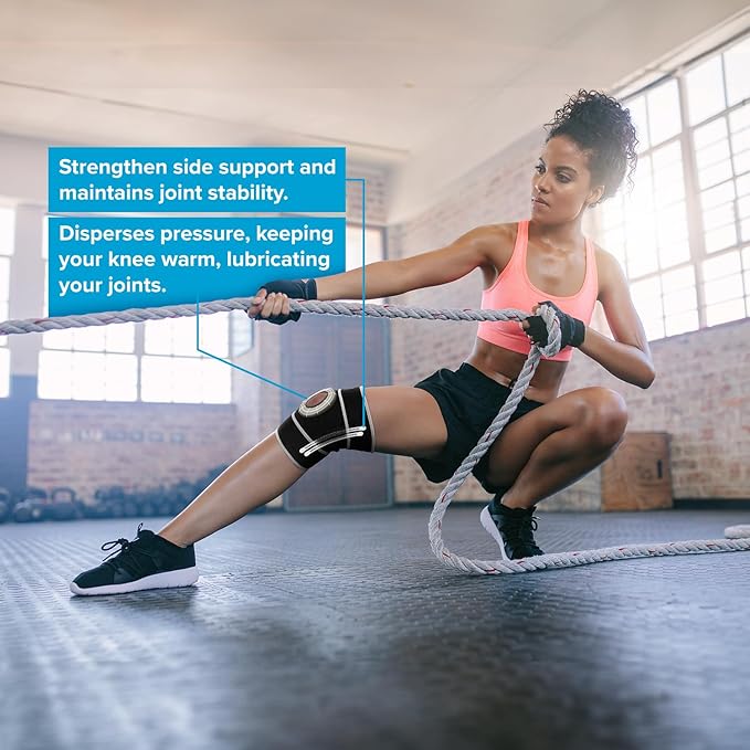 POWERLIX Adjustable Compression Knee Brace for Men & Women, featuring Stabilizers & Patella Support, Optimal Recovery for Knee Pain, Medical Knee Sleeve for Arthritis, Weightlifting, Dance, Running