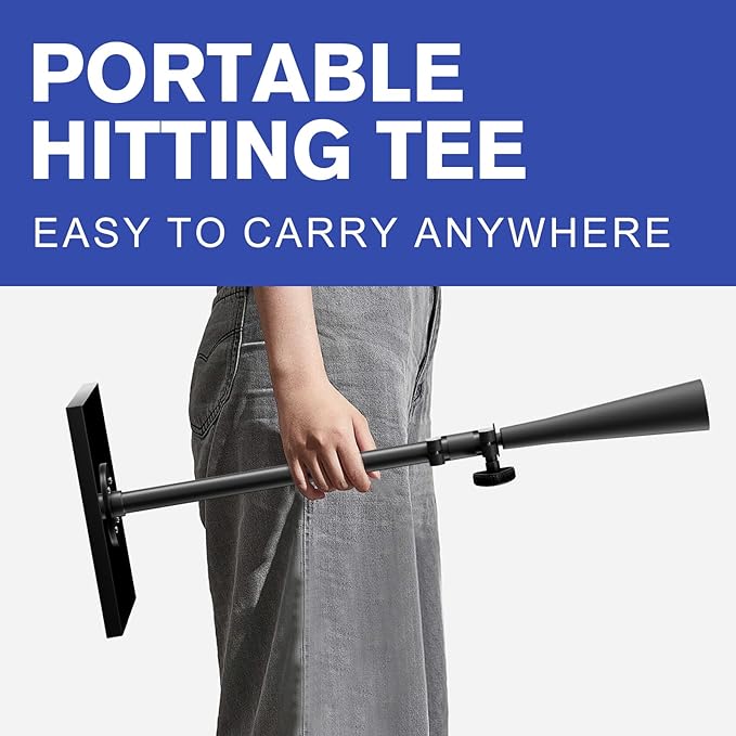 ctc connexions Batting Tees for Baseball/Softball, Portable Hitting Tee with 2 PCS Flexible Rubber Tops - Height Adjustment from 25-36 inches, Heave Duty Base Baseball Tee for Kids/Youths/Adults