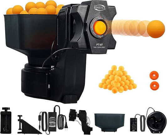 ZXMT Table Tennis Robots for Training, Table Tennis Machine, Advanced Pingpong Machine Automatic Tennis Balls Launcher with Customize Spin, Frequency, Ball Speed, Rotation Intensity, Landing, Height