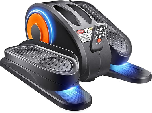ESL Under Desk Elliptical - Portable Leg Exerciser for Seniors, Compact Seated Elliptical with Remote Control, LCD Display Electric Elliptical Trainers