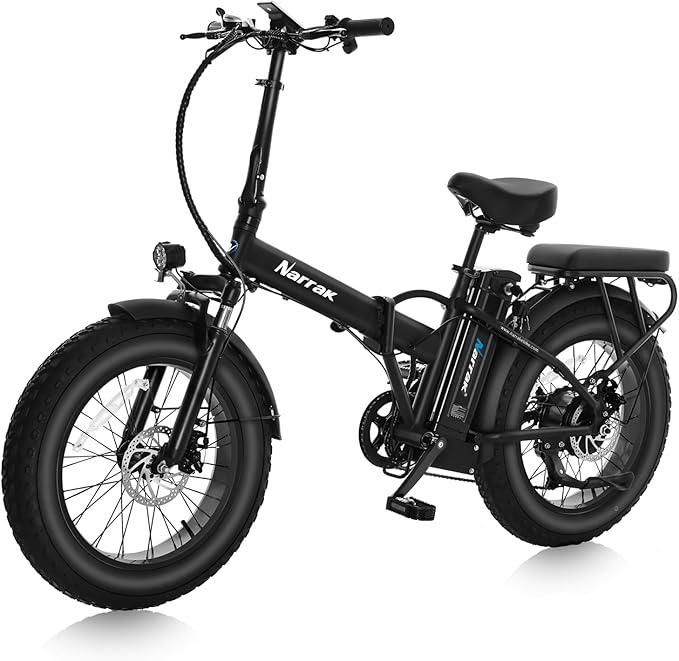 Fat Tire Folding Electric Bike, 48V & 624Wh Lithium Removable Battery, Peak 1100W Brushless Motor, Max Speed 28Mph, M5 Large LCD Display, Suspension, Step-Over/Thru Frame