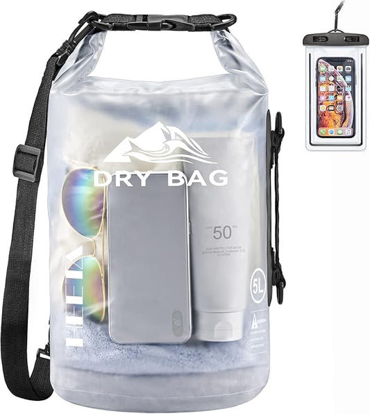 HEETA Dry Bag Waterproof for Women Men, 5L/10L/20L/30L/40L Roll Top Lightweight Dry Storage Bag Backpack with Phone Case for Travel Swimming Boating Kayaking Paddle Board Camping Beach Accessories
