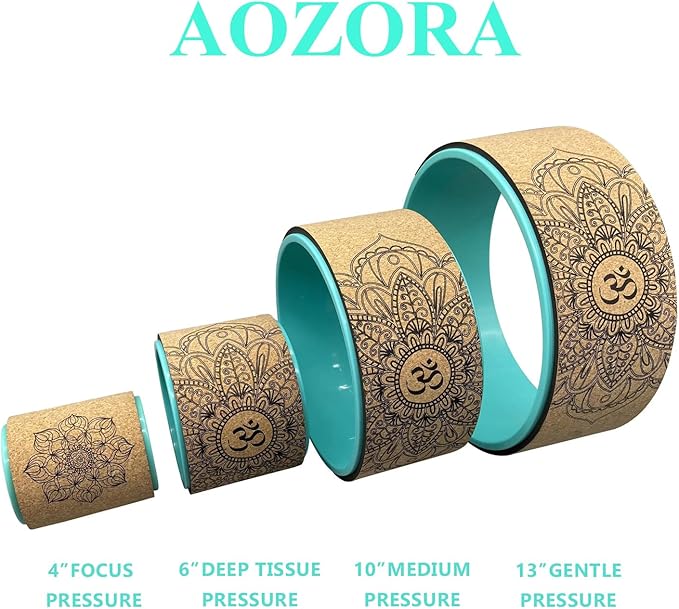 Aozora Yoga Wheel 13" with Most Detailed Book Step by Step Guide on How to Do 30+ Poses,! Perfect for Stretching and Improving Backbends
